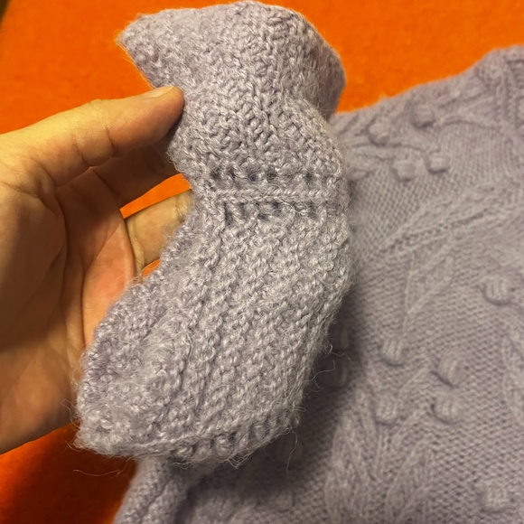 Zara lilac knit pompom short sleeve sweater EUC - Picture 6 of 10